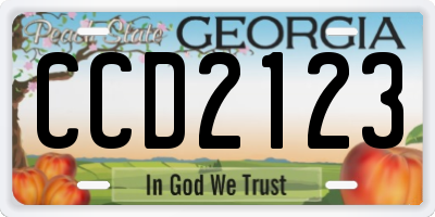 GA license plate CCD2123