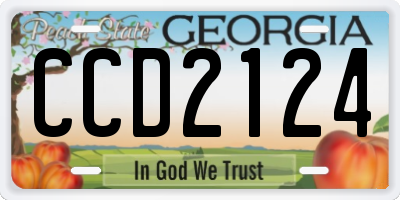 GA license plate CCD2124