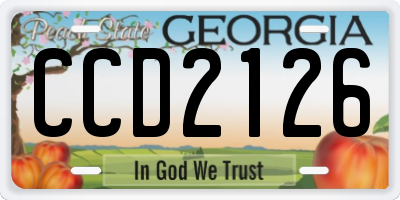 GA license plate CCD2126