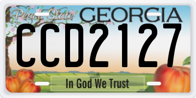GA license plate CCD2127