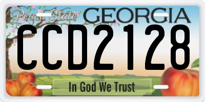GA license plate CCD2128
