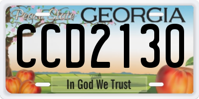 GA license plate CCD2130