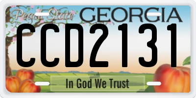 GA license plate CCD2131