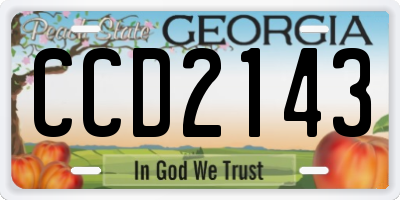 GA license plate CCD2143