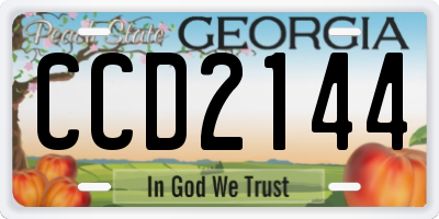 GA license plate CCD2144