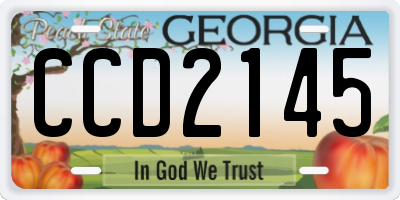 GA license plate CCD2145