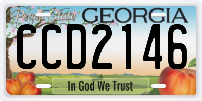 GA license plate CCD2146