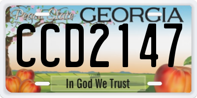 GA license plate CCD2147