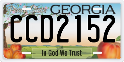 GA license plate CCD2152