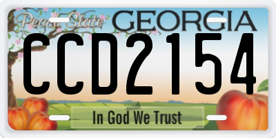 GA license plate CCD2154