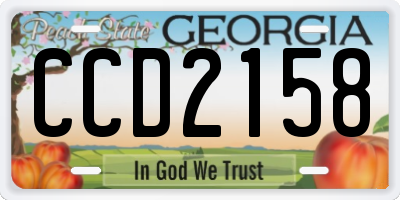 GA license plate CCD2158