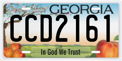 GA license plate CCD2161