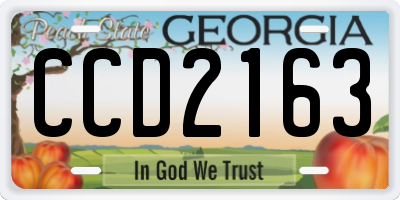 GA license plate CCD2163