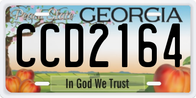GA license plate CCD2164