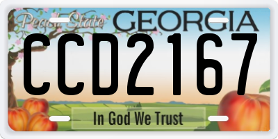 GA license plate CCD2167