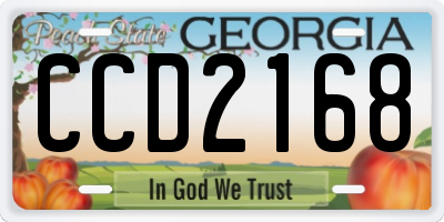 GA license plate CCD2168