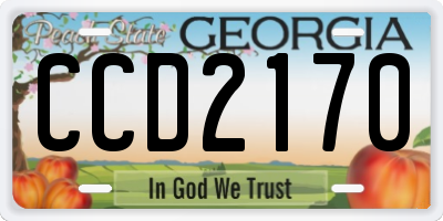 GA license plate CCD2170