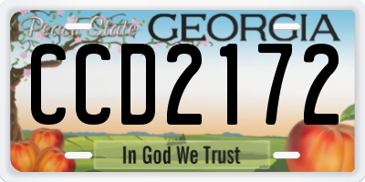 GA license plate CCD2172