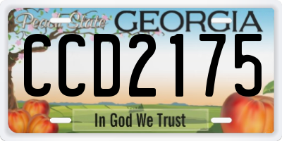 GA license plate CCD2175