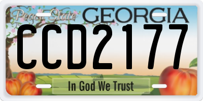 GA license plate CCD2177