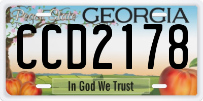 GA license plate CCD2178