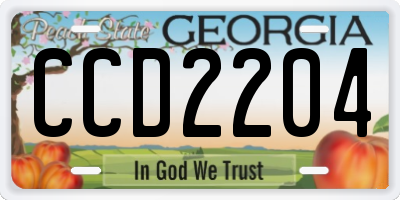 GA license plate CCD2204