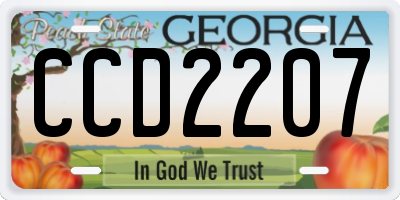 GA license plate CCD2207