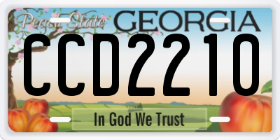 GA license plate CCD2210