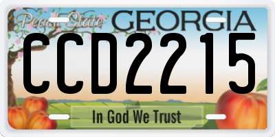 GA license plate CCD2215