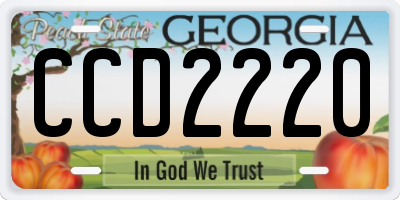 GA license plate CCD2220