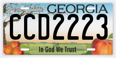 GA license plate CCD2223