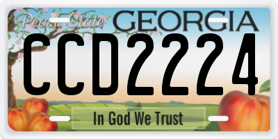 GA license plate CCD2224