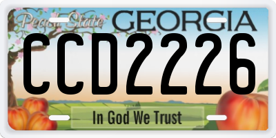 GA license plate CCD2226