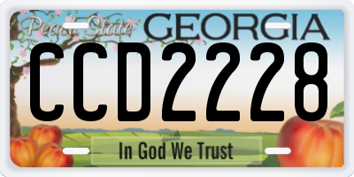 GA license plate CCD2228