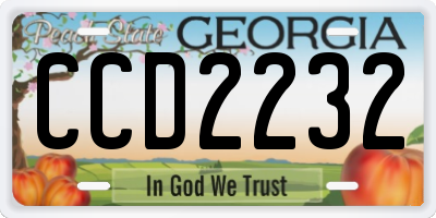 GA license plate CCD2232