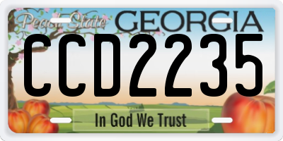 GA license plate CCD2235