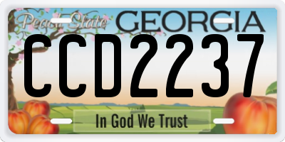 GA license plate CCD2237