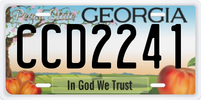 GA license plate CCD2241