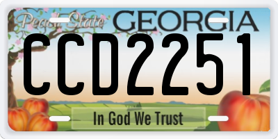 GA license plate CCD2251