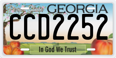GA license plate CCD2252