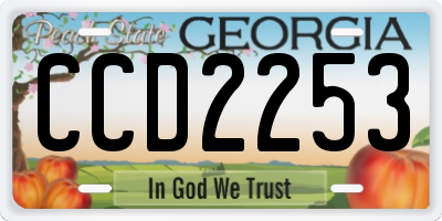 GA license plate CCD2253