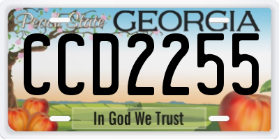 GA license plate CCD2255
