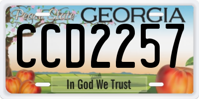 GA license plate CCD2257