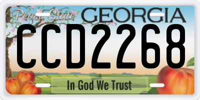 GA license plate CCD2268