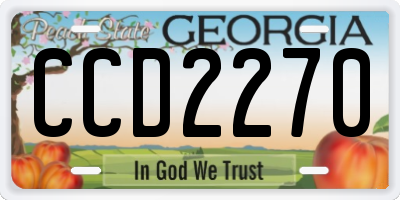 GA license plate CCD2270