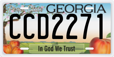GA license plate CCD2271