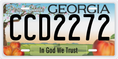 GA license plate CCD2272
