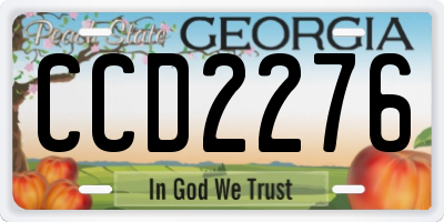 GA license plate CCD2276