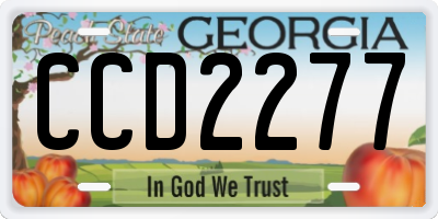 GA license plate CCD2277