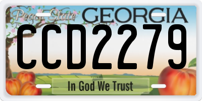 GA license plate CCD2279